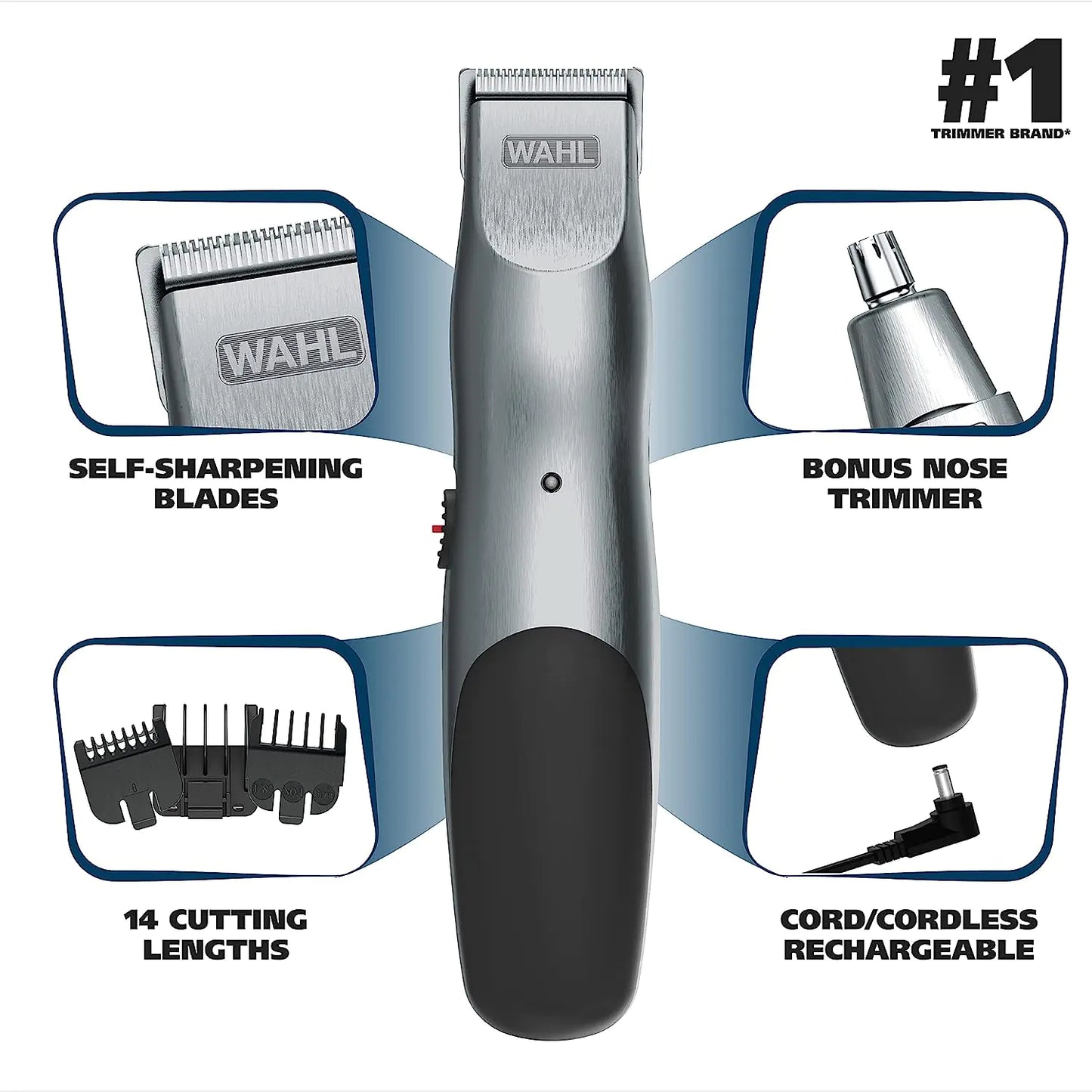 Wahl Groomsman Rechargeable Beard Trimmer Kit